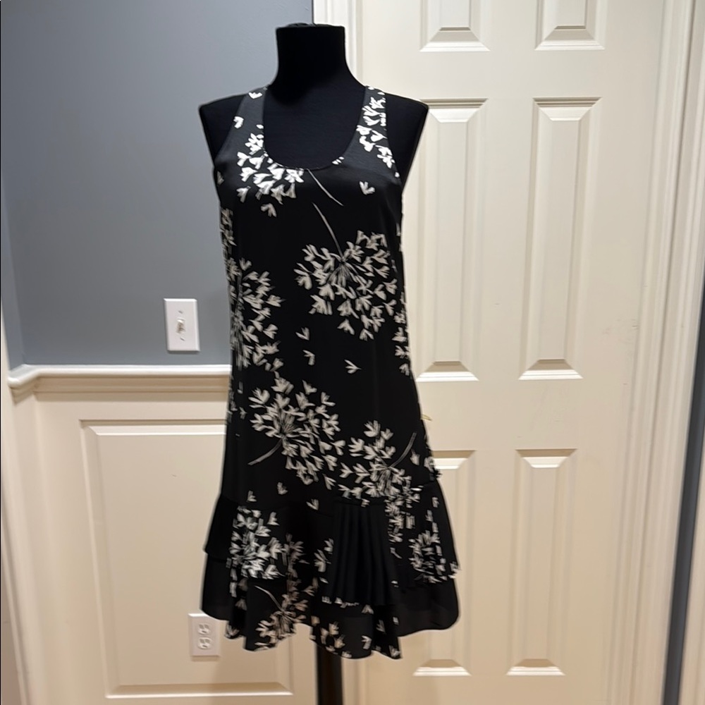 Banana Republic Black and White Sleeveless Mini Sundress